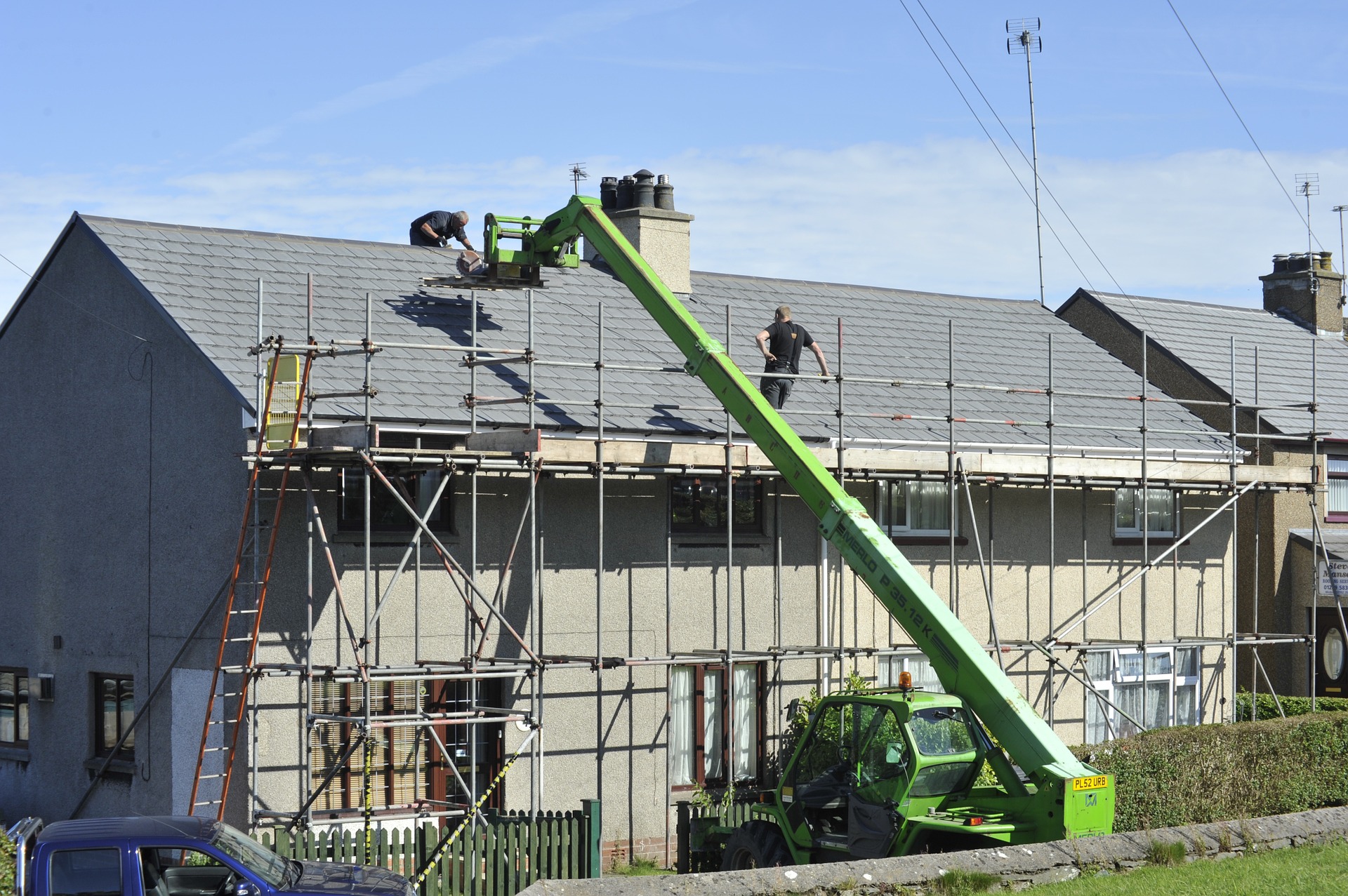 House with scaffolding